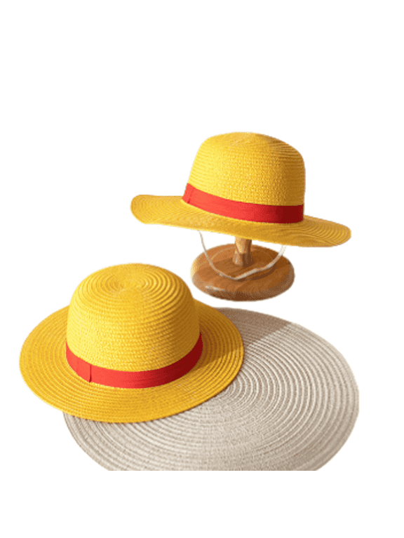 2026 New Sun Hat Cartoon Straw Parent Child Sun Protection Hat Hats for Men One Size Fits All Summer Large Brim Hat for Men and Women Hats,Papyrus,12.20In