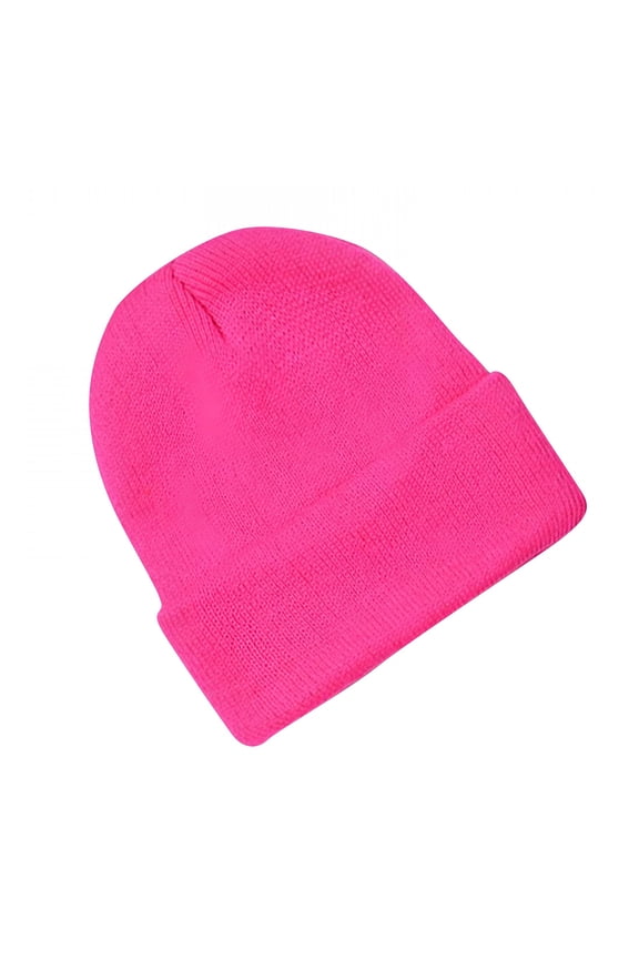 2026 New Toddler Girls Beanies, Warm Solid Color Soft Stretch Winter Hats Hot Pink Size 0-3 T, Toddler Beanies for Winter Play, Outdoor Activities, Family Outings, Casual Wear