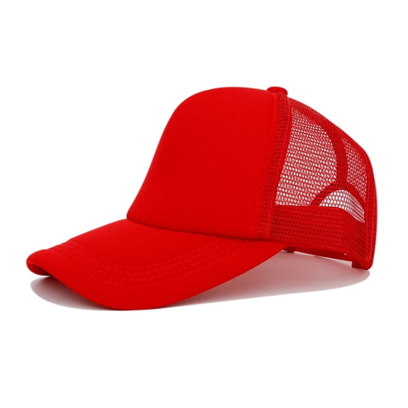 TELOLY 2026 New Trucker Hat Summer Hats Outdoor Solid Color Light Plate Embroidery for Men and Women Truck Driver Hat Net Hat Womens Baseball Caps Hats for Women Red M