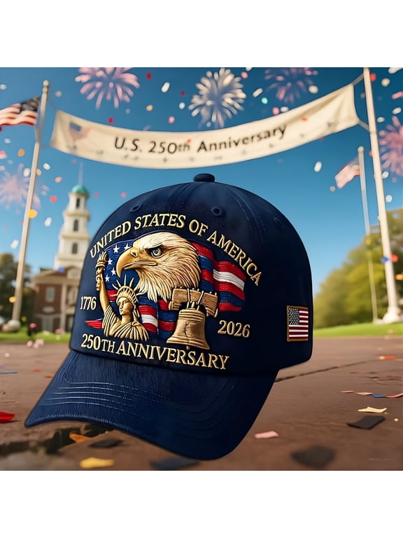 2026 New U.S. 250Th Anniversary Celebration Hat 250Th Anniversary Commemorative Hat Usa Patriotic Baseball Cap Embroidered Printed Adjustable,Unisex,Tribute Gift for Veterans,1766-2026