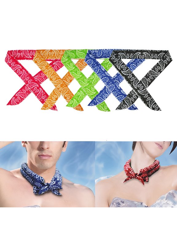 2026 New Unisex Leaves Print Cool Bandana Ties Neck Wrap Cooler Headband Ice Cold Scarf for Running, Hiking, Cycling, Outdoor Sports, Travel