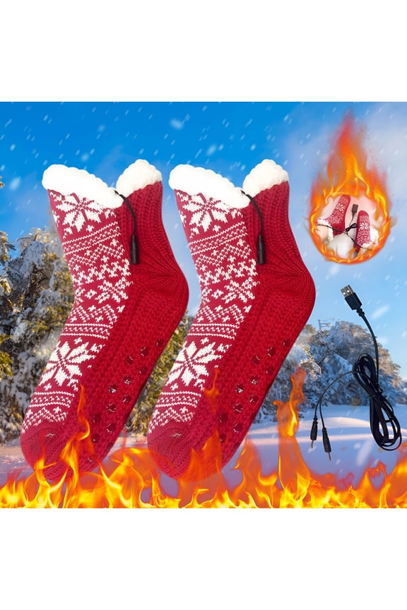 2026 New Usb Heated Socks for Men&Women-3-Speed Temperature Control (39-65C),10Hrs Battery Life,Christmas Gift Idea for Arthritis&Cold Feet,Thickened Double-Layer Warm Socks