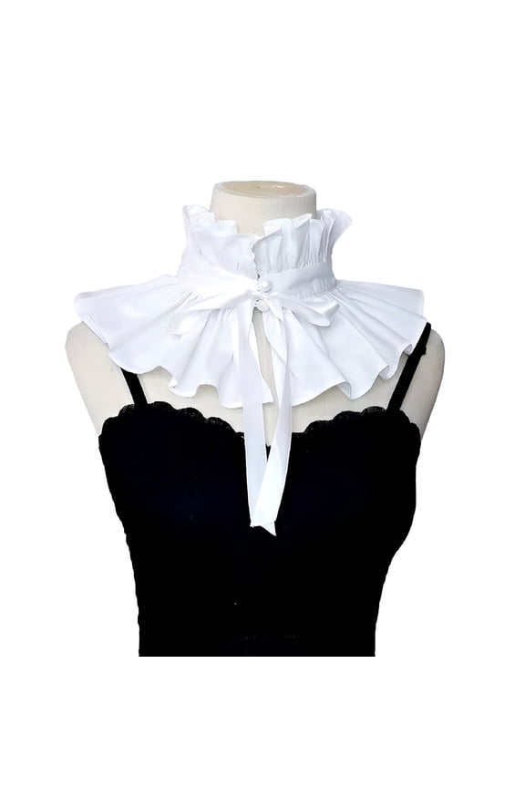 2026 New Victorian Collar Ruffled Collar White Color Sweet Lapel Collar for Shirt Blouse White Ruffle Collar, for Vintage Styling, Costume Design, Theatrical Performances, Cosplay