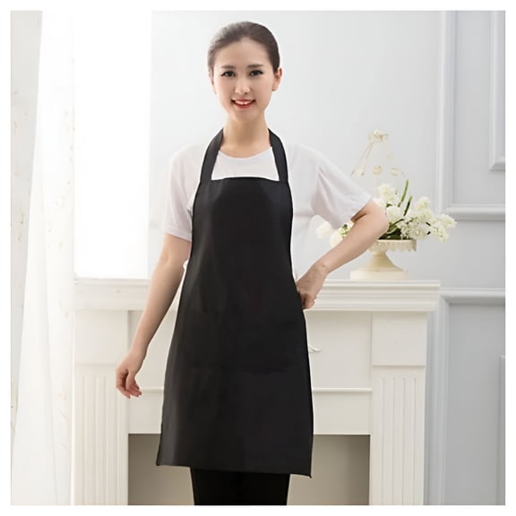 TELOLY 2026 New Waterproof Apron with 2 Pockets for Women Men - Cooking Kitchen Chef Apron Bbq Work Black for Grilling, Baking, Crafting, Painting, Gardening, Cleaning, Bbq Parties, Cooking Classes.