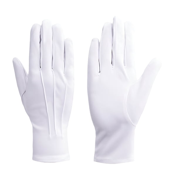 TELOLY 2026 New White Ceremonial Gloves White Gloves White Cotton Nylon Dress Gloves Suitable for Honor Guards Formal Tuxedos