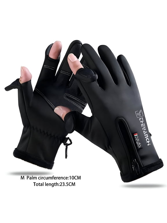 2026 New Winter Fishing Gloves 2 Finger Flip Waterproof Windproof Cycling Angling Gloves Ice Fishing Gloves for Fishing, Cycling, Outdoor Sports, Cold Weather Activities