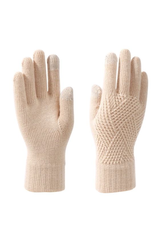 2026 New Winter Gloves Elastic Cuffs Winter Gloves Men Touchscreen Fingers Cozy Interior Gloves for Cold Weather for Outdoor Walking Driving Beige