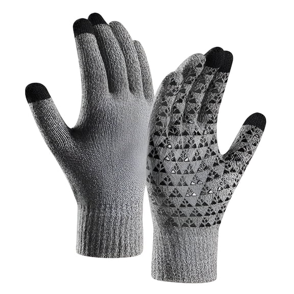 TELOLY 2026 New Winter Gloves Men Touchscreen Winter Work Gloves Warm Fleece Gloves Soft Lining Elastic Cuff Glove for Driving,Work,Outdoor,Skiing,(Light Gray)