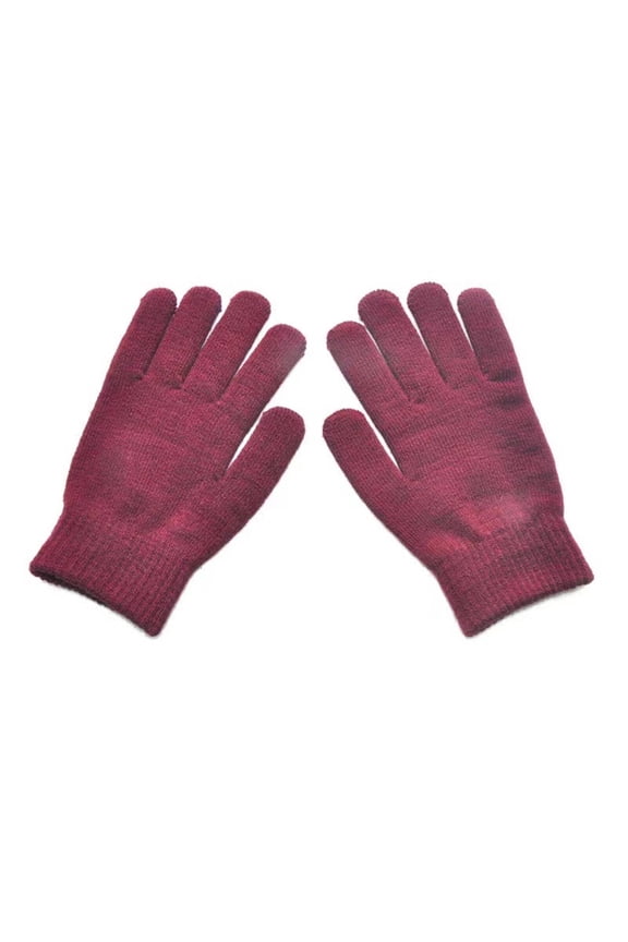 2026 New Winter Gloves Ribbed Cuff and Snug Fit Gloves for Cold Weather Warm and Soft Knit Snow Gloves for Extra Warmth Dark Red for Outdoor Activities Hiking Winter Sports Snow Travel.