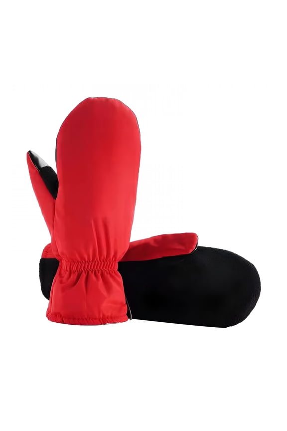 2026 New Winter Heated Snow Mittens for Men Women Adjustable Temperature Modes Anti Slip Lined Warm Insulated Mittens for Ski Snow Play Ice Fishing Hiking Cold Weather Outdoor,Red