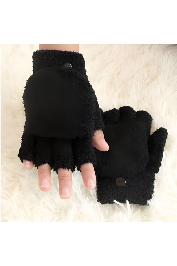 2026 New Women Athletic Mittens Warmer Fuzzy Hand Gloves Winter Fingerless Gloves Black Fingerless Gloves Women for Winter Workouts, Outdoor Activities, Casual Wear, Cold Weather Exercise