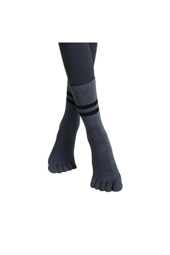 2026 New Women'S Toe Socks for Running Cotton Five Finger Socks Athletic Walking for Gym Yoga Casual Dark Gray