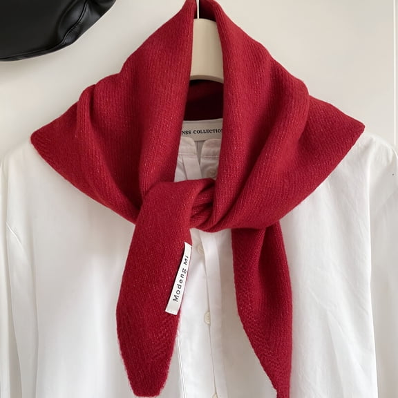 TELOLY 2026 New Wool Knitted Triangular Scarf Warm Shawl New Triangle Knit Scarves Winter Wool Shawl for Winter Layering, Casual Outings, Cold Weather, Cozy Evenings, Holiday Gifting.