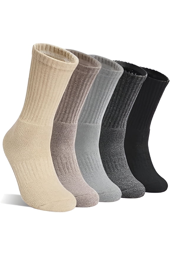 2026 New Wool Socks for Women Hiking Winter Boot Thermal Warm Thick Cushion Cozy Work Crew Socks 5 Pairs, for Hiking, Winter Outdoor Activities, Work, Casual Wear, Cold Weather Protection.