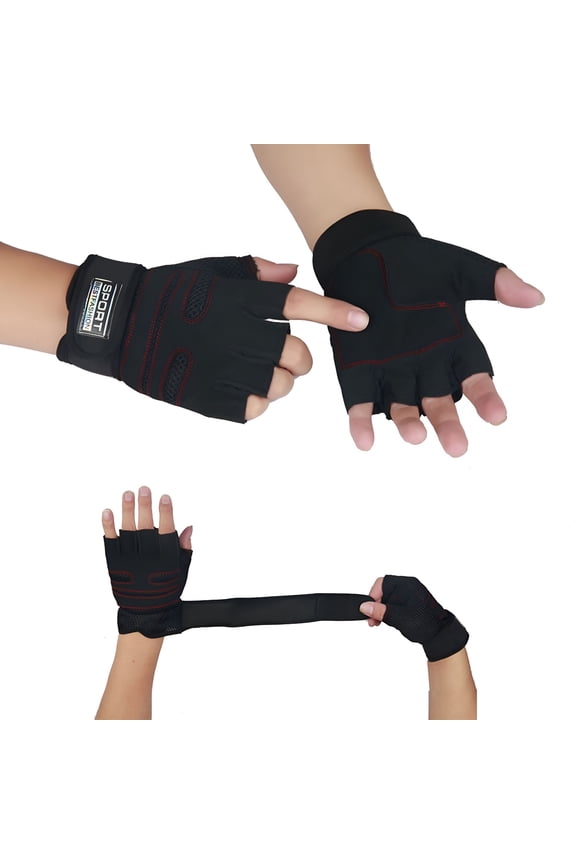 2026 New Wrist Wrap Weight Lifting Gloves for Men and Women for Gym, Crossfit, Powerlifting, Training, Exercise Black