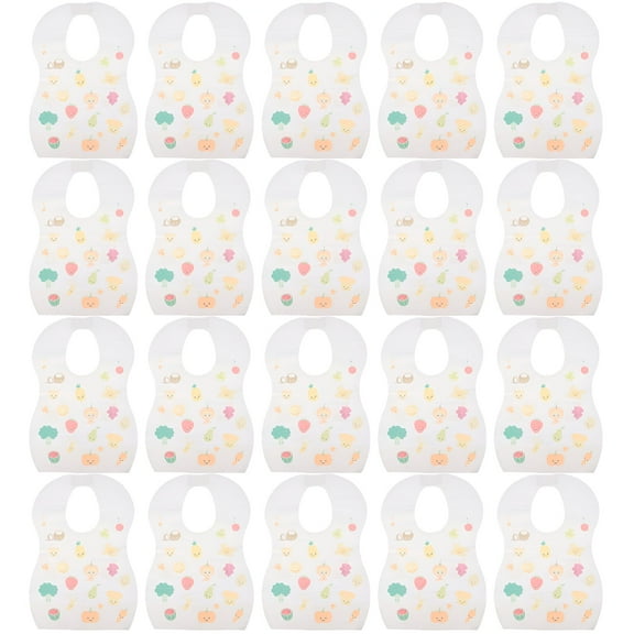 TELOLY 20pcs Disposable Baby Bib Stain Odor Resistant Toddler Bib Cartoon Toddler Bib