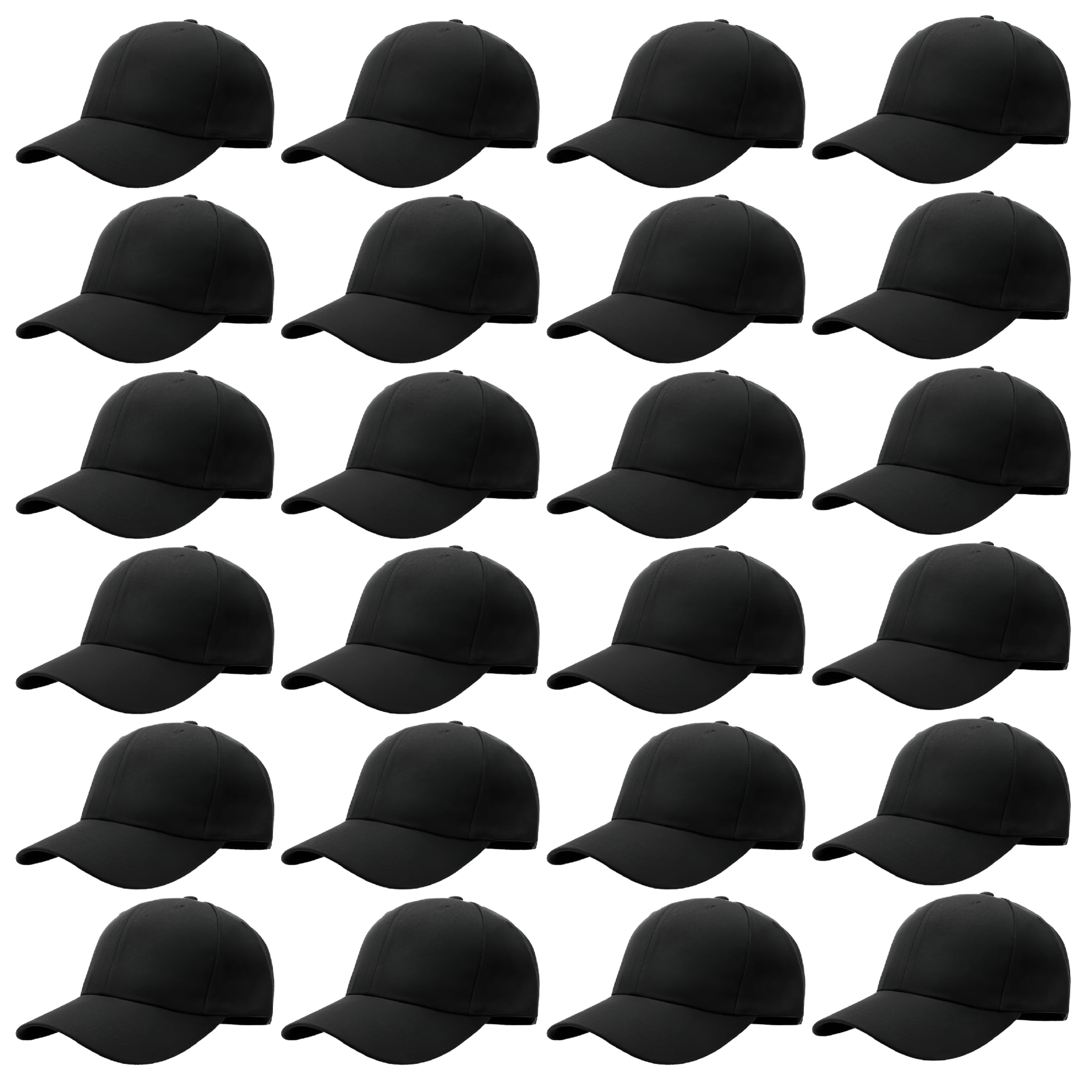 TELOLY 24 Pack Unisex Baseball Cap Bulk Wholesale Plain Blank Hat