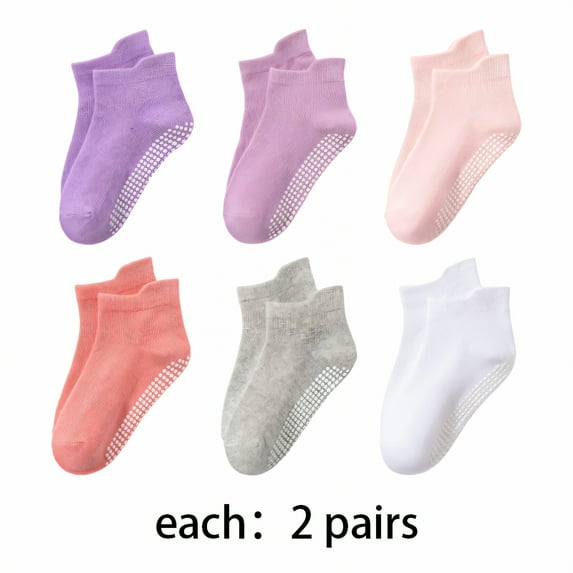 TELOLY 24Pairs Kids Socks,0-1 Years Old Non Slip Socks,Thin Baby Girl Socks,Combination1,S