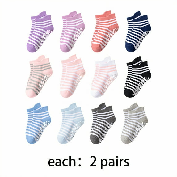 TELOLY 24Pairs Kids Socks,1-3Years Old Non Slip Socks,Floor Socks Baby Girl Socks,Combination3,M