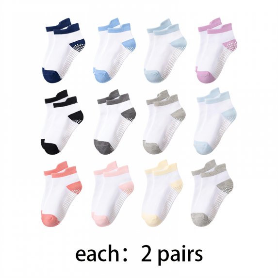 TELOLY 24Pairs Kids Socks,3-5Years Old Non Slip Socks,Thin Baby Girl Socks,Combination3,L