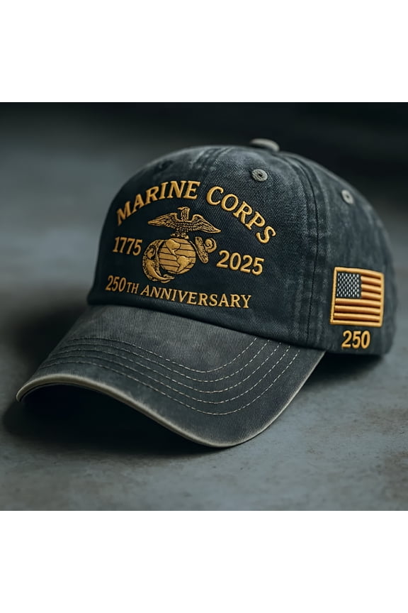 250Th Anniversary Us Military Baseball Cap, Embroidered Marine Corps/Army Hat, Patriotic Independence Day Gift Army Veteran Hats for Men