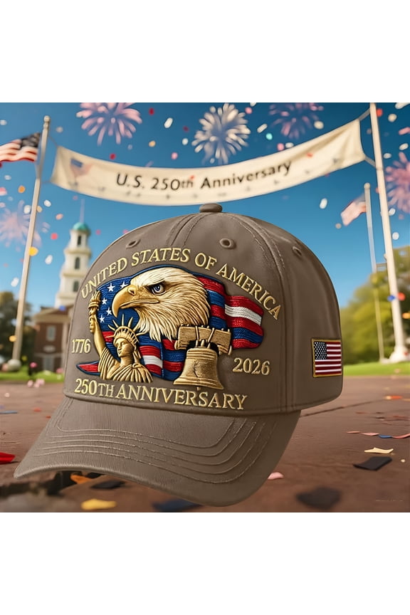 250th Anniversary USA Hat, American Eagle Independence Baseball Cap, 250 Year Anniversary Patriotic Hat for Men [Printed]