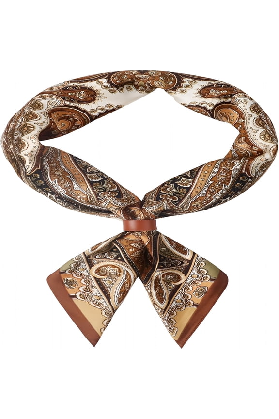 27.5 Inches Square Silk Feeling Neck Scarf for Men Necktie Silk Bandanas Pocket Square Cowboy Scarves