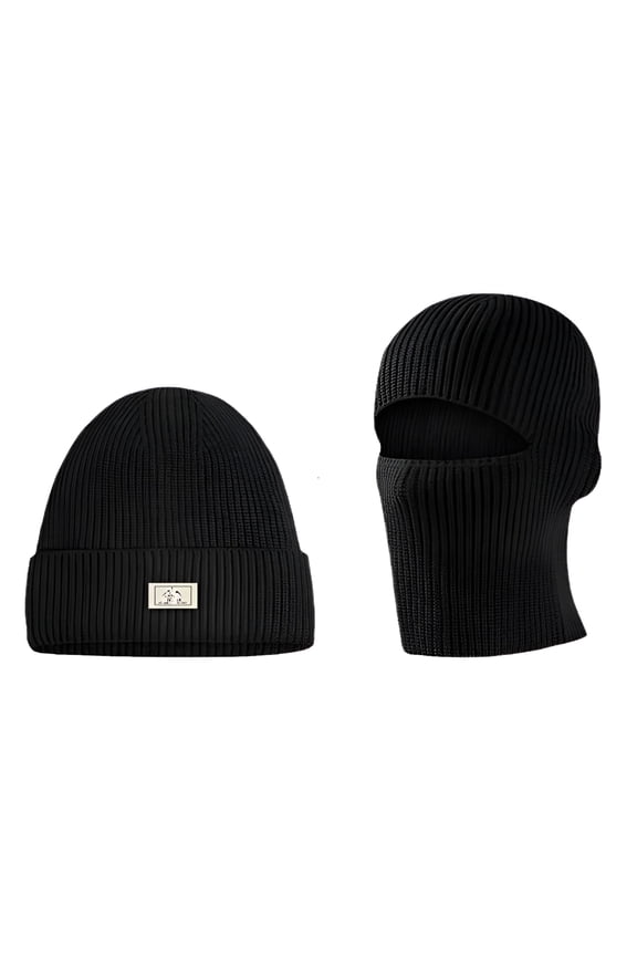 2In1 Mask Beanies Hat Men Winter Balaclava Hats Knitted Hats Fashion Full Face Ski Bonnet Tactical Cycling Earmuffs Cap Knitted