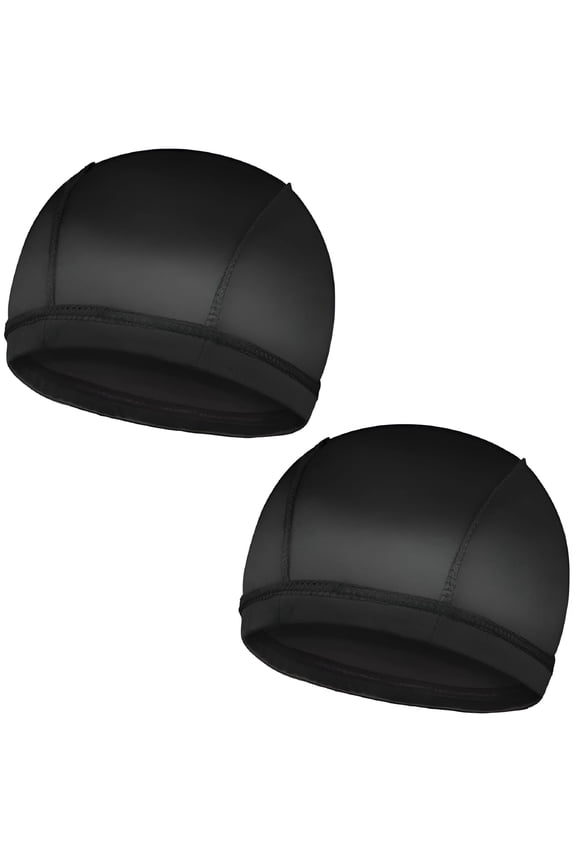 2PCS Silky Wave Caps for Men, Good Compression Caps for 360 540 720 Waves, Large Size Caps Suitable for Big Skull & Adults Braids (Black)