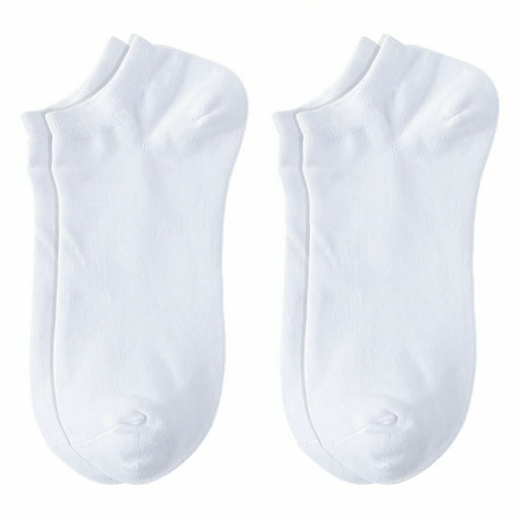 TELOLY 2Pairs Ankle Socks Men,Size 42-48 Athletic Socks,Sweat-Absorbing Mens No Show Socks,White