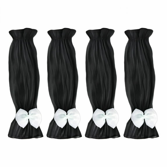 TELOLY 2Pairs Arm Sleeves,Bow Decoration Pearlescent Silk Arm Sleeves for Men,Puff Loose Sleeve 18.5" Sleeves to Cover Arms for Women,Black