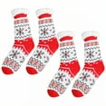 thumbnail image 1 of TELOLY 2Pairs Fuzzy Socks for Women,Odor Resistant Slipper Socks for Women,Acrylic Material Long Socks for Women,Combination1, 1 of 1
