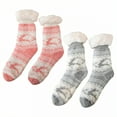 thumbnail image 1 of TELOLY 2Pairs Fuzzy Socks for Women,Triple Heat Storage Long Socks for Women,Warmth in Cold Long Socks for Women,Combination1, 1 of 1