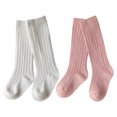 thumbnail image 1 of TELOLY 2Pairs Kids Socks,0-6 Months Girl Socks,Mid-Calf Length Tube Socks,Style2, 1 of 1