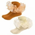 thumbnail image 1 of TELOLY 2Pairs Kids Socks,1-3 Years Old Ruffle Socks,3D Anti-Slip Heel Lace Socks,Combination1, 1 of 1