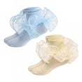 thumbnail image 1 of TELOLY 2Pairs Kids Socks,1-3 Years Old Ruffle Socks,Lace Trim Lace Socks,Style3,12-15Cm, 1 of 1