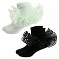 thumbnail image 1 of TELOLY 2Pairs Kids Socks,1-3 Years Old Ruffle Socks,Solid Color Lace Socks,Combination2, 1 of 1