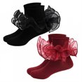 thumbnail image 1 of TELOLY 2Pairs Kids Socks,1-3 Years Old Ruffle Socks,Thin for Spring & Summer Lace Socks,Combination3, 1 of 1