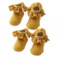 thumbnail image 1 of TELOLY 2Pairs Kids Socks,12-24 Months Ruffle Socks,Cute Girly Elegance Style Lace Socks,Yellow, 1 of 1