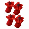 thumbnail image 1 of TELOLY 2Pairs Kids Socks,12-24 Months Ruffle Socks,For Spring to Autumn Lace Socks,Red, 1 of 1
