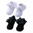 thumbnail image 1 of TELOLY 2Pairs Kids Socks,12-24 Months Ruffle Socks,Plain Color Look Lace Socks,Combination3, 1 of 1