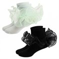 thumbnail image 1 of TELOLY 2Pairs Kids Socks,4-6 Years Old Ruffle Socks,Combed Cotton Lace Socks,Combination2, 1 of 1