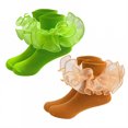 thumbnail image 1 of TELOLY 2Pairs Kids Socks,6-8 Years Old Ruffle Socks,Girly Elegance Socks Lace Socks,Style3,18-20Cm, 1 of 1