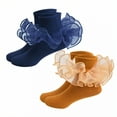 thumbnail image 1 of TELOLY 2Pairs Kids Socks,6-8 Years Old Ruffle Socks,Solid Color Lace Socks,Style3,18-20Cm, 1 of 1