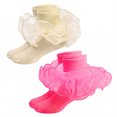 thumbnail image 1 of TELOLY 2Pairs Kids Socks,8-10 Years Old Ruffle Socks,Combed Cotton Lace Socks,Combination2, 1 of 1