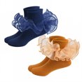 thumbnail image 1 of TELOLY 2Pairs Kids Socks,8-10 Years Old Ruffle Socks,Lace Trim Lace Socks,Style3,20-22Cm, 1 of 1