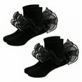 thumbnail image 1 of TELOLY 2Pairs Kids Socks,8-10 Years Old Ruffle Socks,Lolita Girly Elegance Style Lace Socks,Black,Xl, 1 of 1