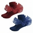 thumbnail image 1 of TELOLY 2Pairs Kids Socks,Adult Code Ruffle Socks,Student Dance Socks Lace Socks,Style2,Xxl, 1 of 1