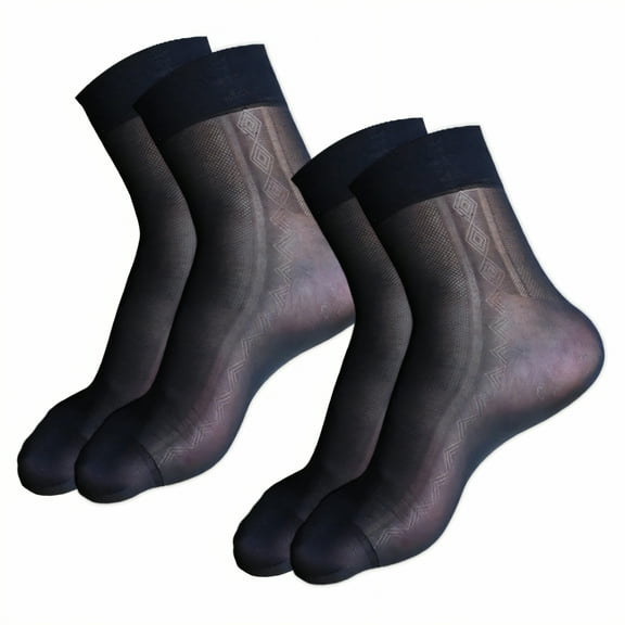 TELOLY 2Pairs Mens Dress Socks,Business Dress Socks Dress Socks for Men 9-12,Low-Cut Style Tube Socks,Black