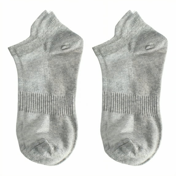 TELOLY 2Pairs No Show Socks Men,Size 41-46 Athletic Socks,Warm for Fall & Winter Mens No Show Socks,Light Gray